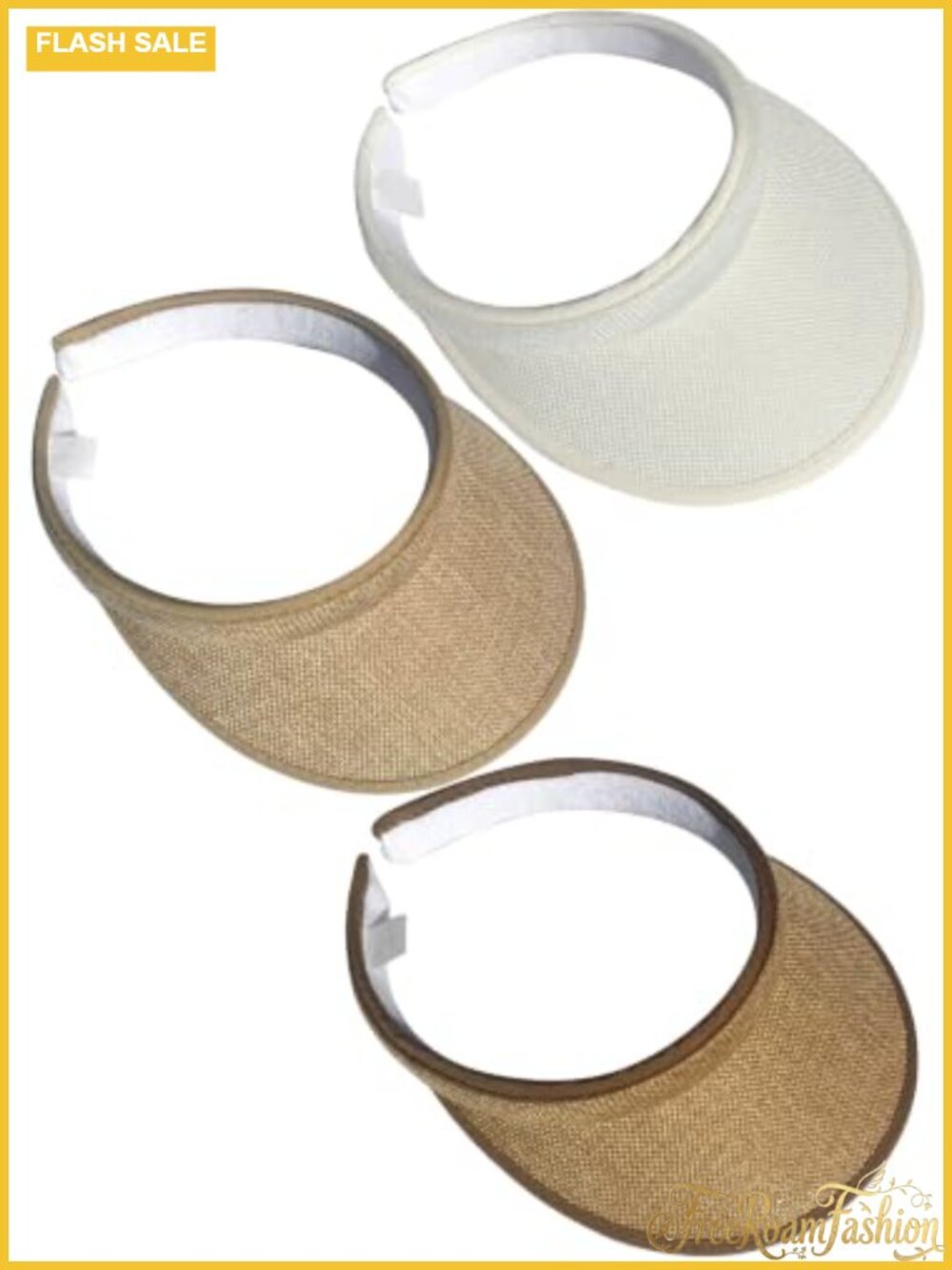 3 Pack Clip On Visors Adjustable Ponytail Hole Outdoor Golf Sun Hats